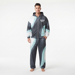 Conjunto Deportivo para Hombre, Sudadera con Capucha de Corte Holgado y Cremallera Completa, Pantalones Deportivos de Pierna Ancha, Ropa Personalizada con Estampado por Sublimación - Product Image 5
