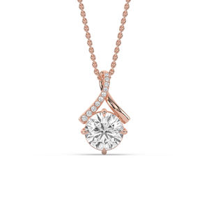 Colgante de Diamante de Laboratorio de Corte Redondo de 2.60Ct en Oro de 14K, Estilo Único y Ligero, Joyería Fina, Proveedor Mayorista B2B, Fabricación al por Mayor - Product Image 2