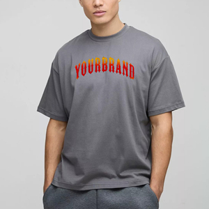 T-shirts pour hommes en coton 100% pour l'été, coupe ample, couleur unie, respirants, avec logo imprimé personnalisé, prix bas - Product Image 4