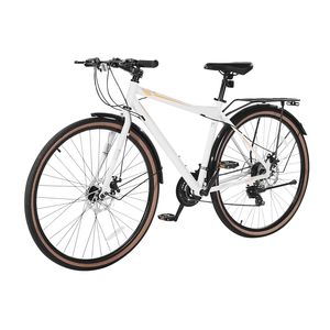 Lightweight Aluminum <b>Frame</b> Hybrid <b>Bike</b> 700c Wheel Commuter Urban Bicycle for Men and Women for Adults - Product Image 1
