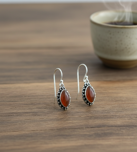 Boucles d'oreilles pendantes en argent sterling 925 pur, plaquées or rose et or jaune, faites à la main, style bohème vintage, cadeau pour elle - Product Image 5