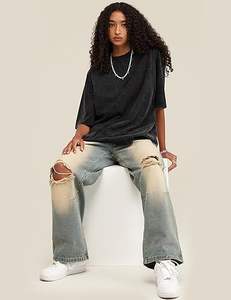 T-shirts oversize pour hommes, t-shirts en coton délavé, t-shirts amples style boyfriend, vêtements streetwear vintage - Product Image 4