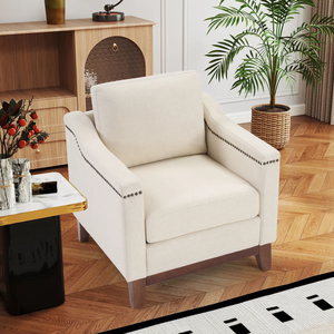 <b>SOFA</b> CHAIR Minimalist One Seat from Vietnam Single Chair MD06 Tufted Back Flared Arms Velvet Solid Wood - Product Image 5