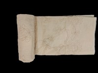 Tissu brodé en coton blanc de qualité supérieure - Motif floral complexe en cordon pour vêtements et artisanat de luxe