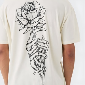 Camiseta Extra Grande de Algodón 100% con Estampado Gráfico para Hombre, Logotipo Personalizado, Manga Corta, Estilo Urbano Premium, Corte Holgado Informal - Product Image 6