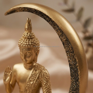 รูปปั้นดวงจันทร์พระจันทร์เสี้ยวโพลีเรซิ่นทำมือหรูหราตกแต่งบ้านห้องนั่งเล่น - Product Image 3
