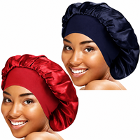 Gorro de Dormir Ajustable Grande con Banda Elástica, 100% Seda, Gorro de Ducha a Rayas, para Adultos, Unisex, para las Cuatro Estaciones