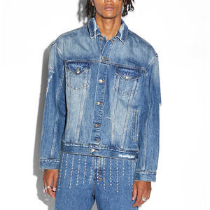 Custom Made <b>Men's</b> <b>Long</b> Stretch Denim <b>Jacket</b> <b>Men</b> Jean <b>Jacket</b> Cotton Blue Winter Plain Denim <b>Jacket</b> For <b>Men</b> Plus Size for sale - Product Image 2