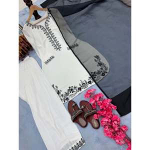 Top de fiesta de mujer de diseñador y conjunto Palazzo con atuendo de noche elegante Dupatta - Product Image 2