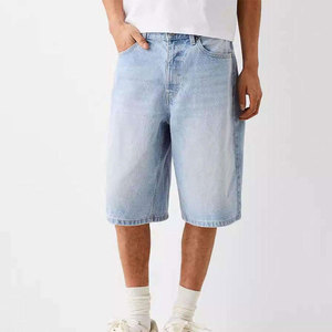 Pantalones Cortos de Mezclilla para Hombre, Diseño Moderno, Estilo Casual, para Verano, Ajuste Relajado - Product Image 1