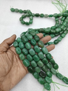 Green Aventurine Oval <b>Stone</b> <b>Beads</b> for Jewelry Making-Multicolor Options Available - Product Image 1