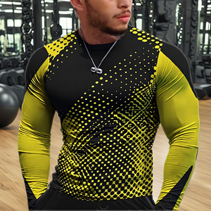 เสื้อรัดกล้ามเนื้อแขนยาว MMA พิมพ์โลโก้ด้านหน้าตามสั่ง รับผลิตแบบ OEM แบรนด์ส่วนตัว โพลีเอสเตอร์ 100% 180 กรัม เป็นมิตรต่อสิ่งแวดล้อม - Product Image 2