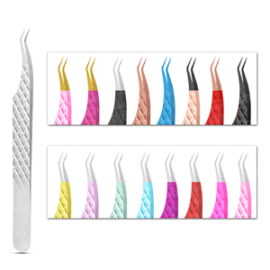 Pinzas de Acero Inoxidable con Agarre de Diamante de Tamaño Personalizado para Extensión de Pestañas, Herramienta Clásica para Injerto de Pestañas y Cuidado de Belleza - Product Image 1