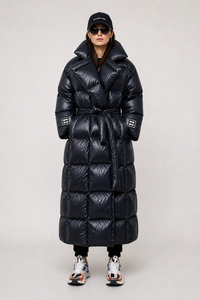 OEM Custom Logo Winter Extremely Warm Long <b>Line</b> Puffer Quilted Jacket Women Hooded <b>Coat</b> Waterproof Windproof Thermal Outerwear - Product Image 2