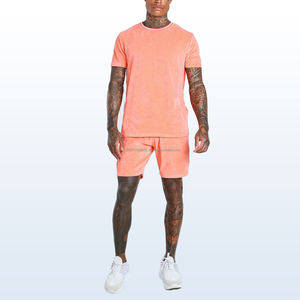 Survêtement d'été pour hommes personnalisé 2 pièces 100% coton T-Shirt et short ensemble Les hommes portent des ensembles courts T-Shirt avec short Twin Set - Product Image 6