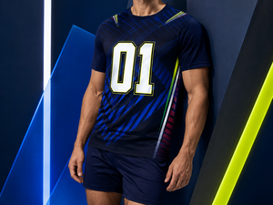 ชุดทีมเสื้อเจอร์ซีย์โพลีเอสเตอร์สั่งทำพิเศษ น้ำหนักเบา สวมใส่สบาย ผ้าซับเหงื่อได้ดี พิมพ์ลายโลโก้ด้านหน้าและด้านหลังแบบซับลิเมชั่น - Product Image 3