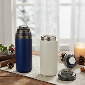 240ml/8oz SUS 304 Vacuum Insulated Bottle Porcelain Liner <b>Tea</b> Strainer Tritan Lid Modern Classic Design Keeps Hot/Cold <b>for</b> - Product Image 1