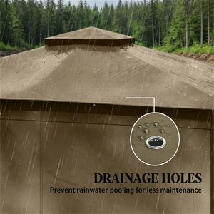 Pabellón de Terraza Exterior con Techo Suave Color Caqui, con Cortinas, Pérgola, Gazebo y Pabellón, Categoría de Producto - Product Image 4