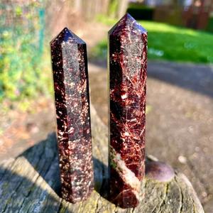 Pointe de cristal de grenat rouge naturel Chakralume, polie, baguette de guérison pour la méditation Reiki, pierre énergétique, vente en gros - Product Image 2