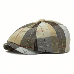 Gorra Newsboy a Cuadros Ajustable de Tweed Ivy, Transpirable, para Otoño e Invierno, Unisex, Estilo Baker Boy, con Botón en la Parte Superior, OEM - Product Image 3