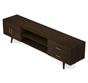 Mueble de TV Moderno de Madera de Teca Sólida para Comedor, Consola Multimedia Minimalista de Madera, Mueble Bajo de Entretenimiento Estilo Escandinavo - Product Image 3