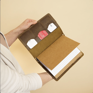 Organisateur de table A5 en cuir véritable fait main de haute qualité NEW ERA, avec porte-cartes amovible – Agenda personnalisé haut de gamme pour - Product Image 5