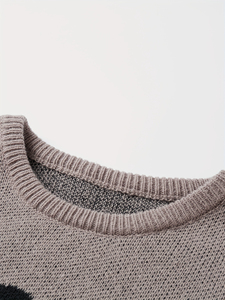 Pull en tricot pour homme avec motif de chat, design de personnage imprimé sur le devant, manches régulières, style automne 2027 - Product Image 3
