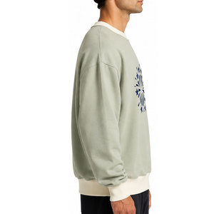 Men Heavyweight Sweatshirt Durable <b>Thick</b> <b>Fleece</b> Crew Neck Pullover With Soft Interior For Cold Weather Casual And Daily Wear - Product Image 3