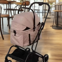 Remorque pliable pour animaux de compagnie, légère et confortable, en aluminium, 4 roues, avec amortisseurs, pliage à une main, design breveté