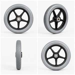 Ensemble de roues de remplacement Nova de 8 pouces en TPR, amortissantes, avec frein manuel, pour la réparation et l'entretien des déambulateurs - Product Image 6