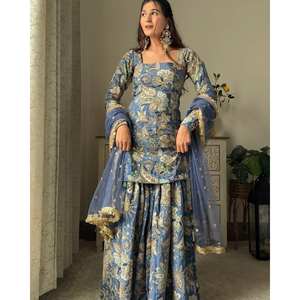 Ensemble de vêtements de soirée de créateur pour femmes, haut et bas, fantaisie, Dupatta - Product Image 6