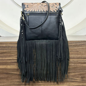 Nuevo Bolso Bandolera de Cuero Vacuno con Flecos Hecho a Mano por Diseñador 2025, Bolso de Hombro de Cuero Estilo Western Vintage, Bolso Boho con Flecos para Mujer - Product Image 5