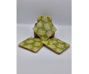 Posavasos de diseño superior con tablero de MDF, impresión de adhesivo esmaltado, juego de 4 posavasos para té a bajo precio al por mayor - Product Image 1