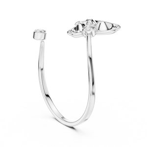 Anillo de Oro Sólido de 14k con Diamantes de Corte Brillante Redondo para Mujer, Anillo de Compromiso Clásico de Diseño Minimalista para Regalo - Product Image 4