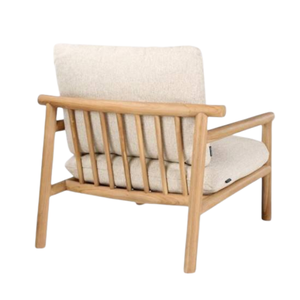 Scandinavian <b>Wooden</b> Armchair One Seat Garden <b>Sofa</b> with Padded Cushion Outdoor Furniture - Product Image 3