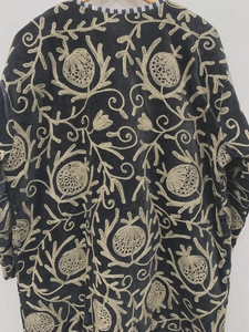 ชุดกิโมโนกำมะหยี่ปักมือลายซูซานีสุดหรู สไตล์โบฮีเมียน ชุดคลุมยาวลายดอกไม้สุดสง่างาม งานฝีมือแบบดั้งเดิมสำหรับผู้หญิง - Product Image 5