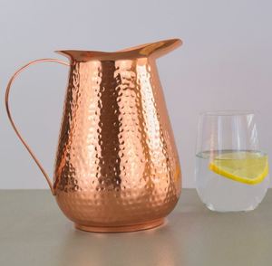 Copper jug set for resort dining <b>water</b> service setup metal set with <b>glasses</b> durable reusable kitchen dining drinkware - Product Image 3