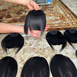 Cabello Humano Vietnamita Virgen, Extensiones Lisas con Flequillo, Peluca con Flequillo Lateral, la Mejor Calidad - Product Image 1