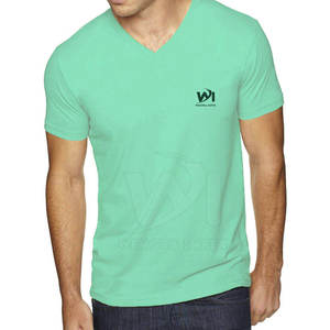 T-shirt col V pour homme, 100 % coton, confortable, avec logo personnalisé imprimé, design unique, coupe ample, design personnalisé. - Product Image 4