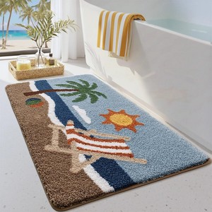 Tapis de bain en coton 100% de haute qualité, doux et absorbant, qualité supérieure pour hôtels, tissé pour la salle de bain, devant la porte, sur le sol - Product Image 2