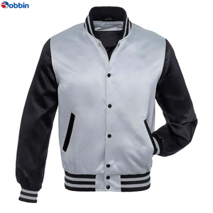 Good Design Unisex <b>Baseball</b> Varsity <b>Jacket</b> Plus Size Letterman College Winter 100% Silk Quick Dry Windproof Casual Solid Color - Product Image 3