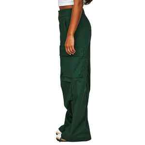 Hot Selling Custom <b>Women</b> Baggy Cotton Pants Wide Leg Utility <b>Trousers</b> High Waist Streetwear Private Label Wholesale Manufacturer - Product Image 5