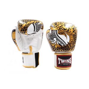 Twins Professional Boxing Gloves Thai Dragon Gold White And Silver Black Color Top Quality Twins Boxing Gloves - Product Image 1