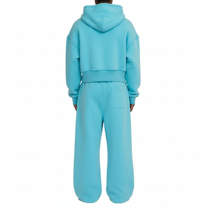 Conjunto de Sudadera con Capucha y Cremallera de Peso Medio para Hombre, Lavado Ácido, Efecto Desgastado, y Pantalones de Chándal Holgados, Chándal Personalizado Transpirable de Poliéster/Algodón Estampado - Product Image 5