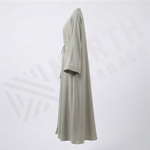 Nuevo Modelo de Abaya al por Mayor, Kaftán Musulmán Largo y Abierto, Ropa Tradicional, Bufanda de Poliéster para Mujer, Moda Modesta de Alta Calidad - Product Image 3
