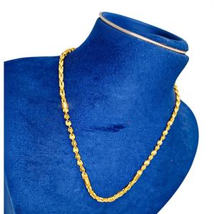 Cadena Bahubali de oro macizo de 22 quilates para hombres y mujeres, collar de eslabones de oro amarillo auténtico, joyería fina para uso diario, regalo unisex - Product Image 1