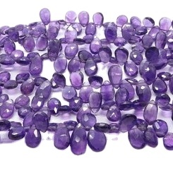 Perles d'améthyste africaine naturelle facettées en forme de poire, 7x10 mm, perles de pierres précieuses d'améthyste, perles d'améthyste violettes pour la création de bijoux - Product Image 4