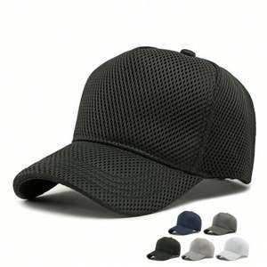 Gorra de béisbol de malla transpirable para hombre y mujer, protección solar para exteriores, talla grande - Product Image 1