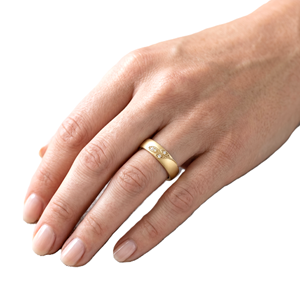 Luxury 18K Solid Gold Round Cut Lab Diamond Anniversary Gift For Wife Engraved Wave Design Milgrain Ring Minimalist <b>Bridal</b> Ring - Product Image 5