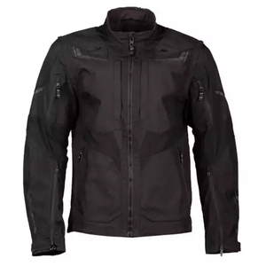 Blouson de moto en cuir imperméable pour homme, manches longues, noir, équipement d'automne respirant et à séchage rapide, 220g - Product Image 1